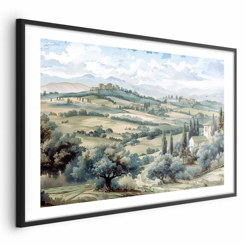 Plakat Artgeist Pejzaż z polami 30x21 cm z ramą czarną 1 szt