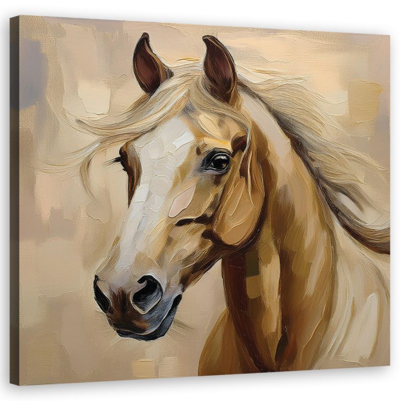 Obraz do salonu sypialni Feeby Zwierzęta Koń Beżowy 30x30 cm 1szt