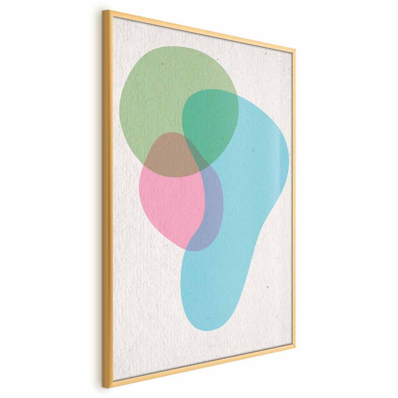Plakat Artgeist Kolorowe plamy 21x30 cm z ramą złotą 1 szt