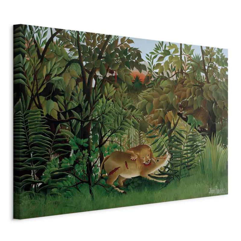 Obraz Artgeist Lew i Antylopa Rousseau 90 x 60 cm flizelina 1 szt