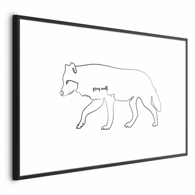 Plakat Artgeist Wilk 30x21 cm z ramą czarną 1 szt