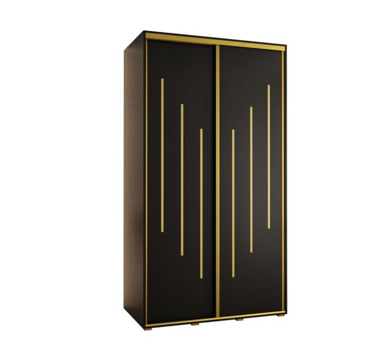 Szafa przesuwna Abiks DAVOS 8 wysoka szer.130cm gł.45cm czarny/czarny/złoty 1szt.