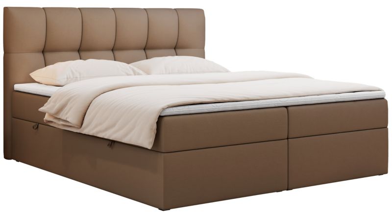 Łóżko kontynentalne MKS Meble RICO 140x200 H3 Brązowy ecoskóra 1szt.