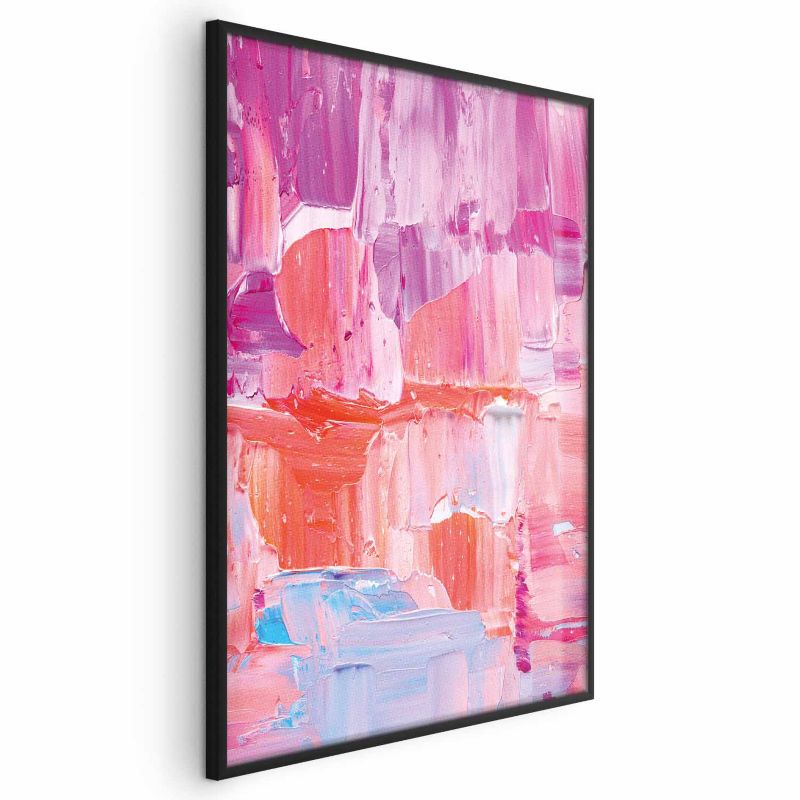 Plakat Artgeist Kolorowe Pociągnięcia 30x21 cm z ramą czarną 1 szt