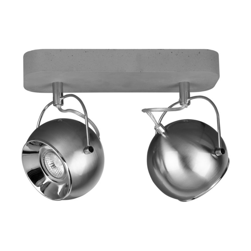 Lampa Sufitowa SPOT Light 2xGU10 LED 5W Klasyczne Połączenie Satyny z Szarym Betonem, Polski Producent, 1 szt.