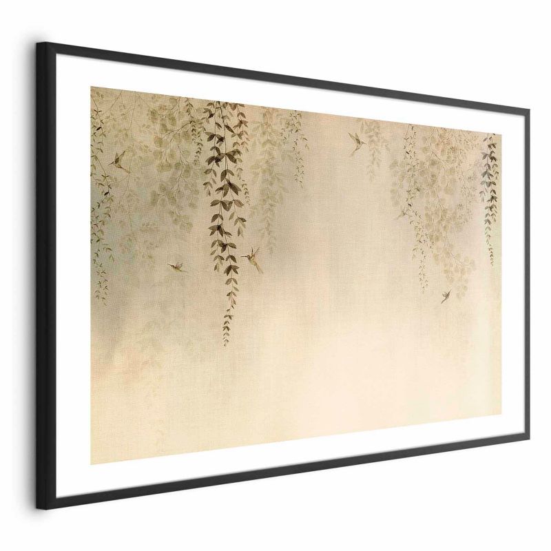 Plakat Artgeist Beżowe koliberki 30x21 cm z ramą czarną 1 szt