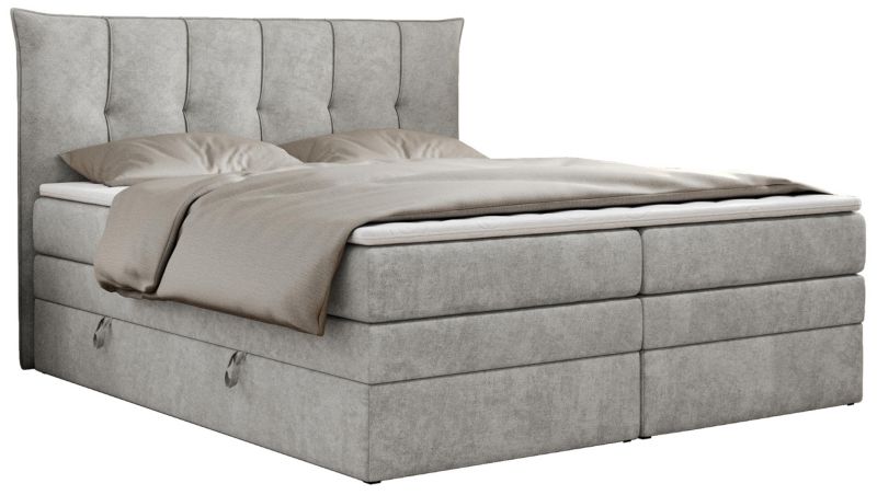 Łóżko kontynentalne MKS Meble PREMIUM 10 KING 180x200 H4 Jasnoszary struktura 1szt.