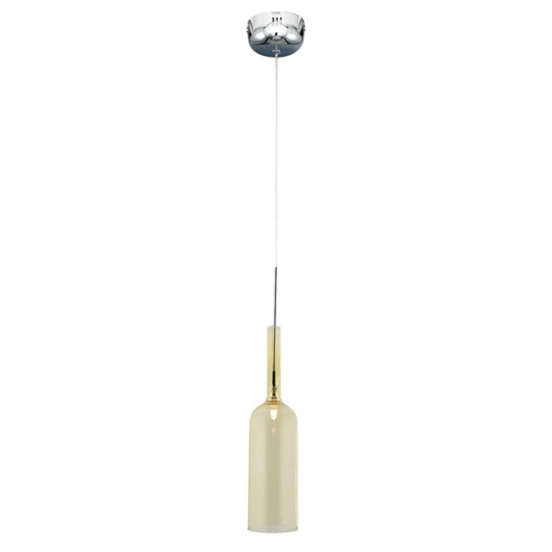 Lampa Wisząca SPOT Light 1xLED 3W Nowoczesne Połączenie Chromu i Żółtego Klosza, Polski Producent, 1 szt.