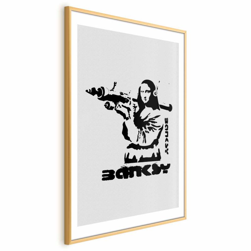 Plakat Artgeist Mona Lisa z bazuką 60x90 cm z ramą złotą 1 szt