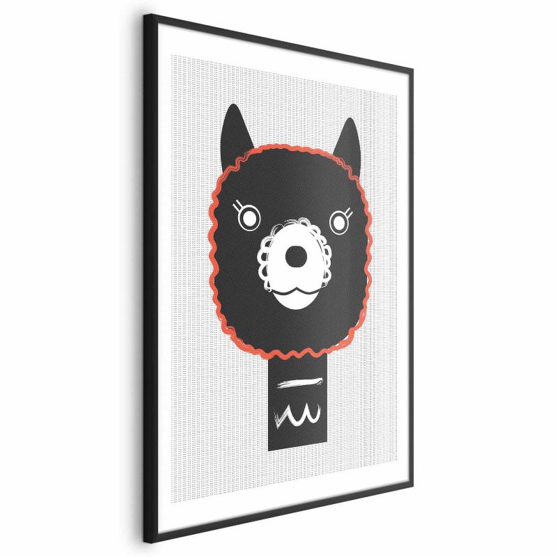 Plakat Artgeist Dekoracyjna alpaka 60x90 cm z ramą czarną 1 szt