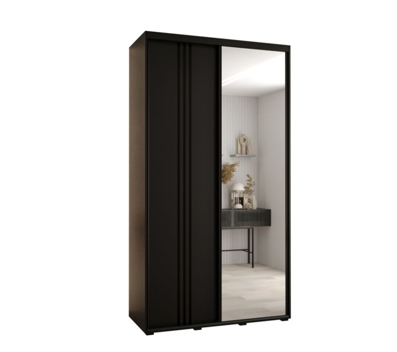 Szafa przesuwna Abiks DAVOS 7 wysoka szer.140cm gł.60cm czarny/czarny/czarny 1szt.