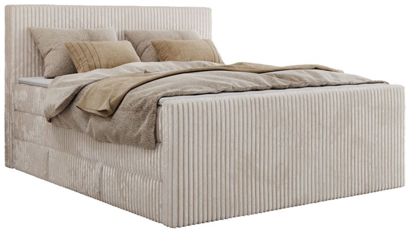 Łóżko kontynentalne MKS Meble TILIANO KING DUO 200x200 H4 beżowy sztruks 1szt.