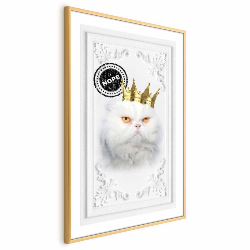 Plakat Artgeist Król kot 60x90 cm z ramą złotą 1 szt