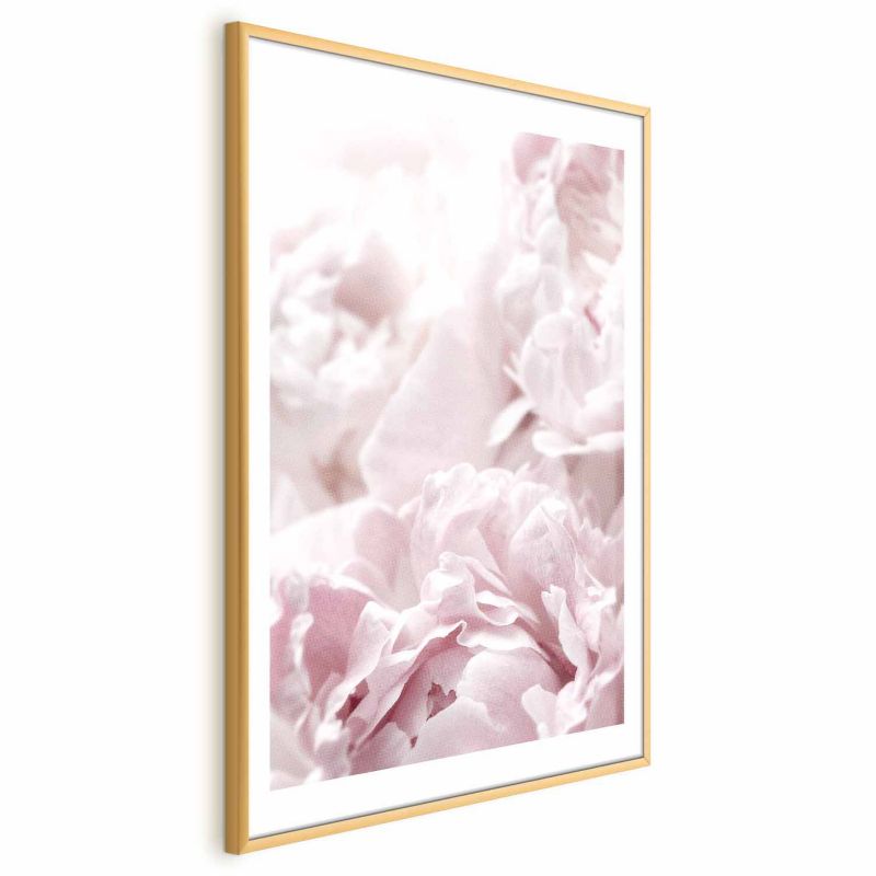 Plakat Artgeist Puszyste peonie 21x30 cm z ramą złotą 1 szt