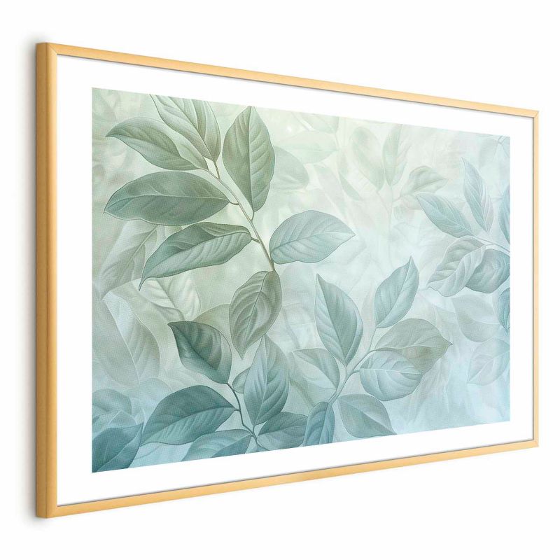Plakat Artgeist Miętowe liście 42x29,7 cm z ramą złotą 1 szt