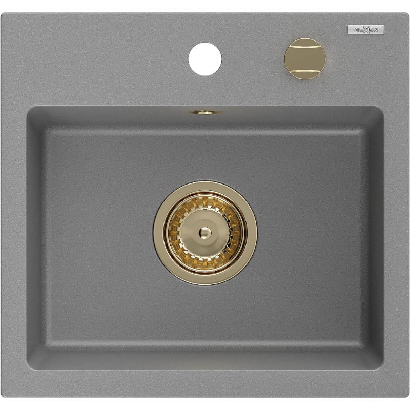 Zlewozmywak wpuszczany Mexen Milo 1-komorowy szary 435x410 mm 6505441000-71-G