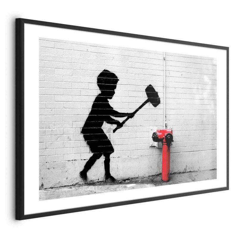 Plakat Artgeist Zniszczyć hydrant 30x21 cm z ramą czarną 1 szt