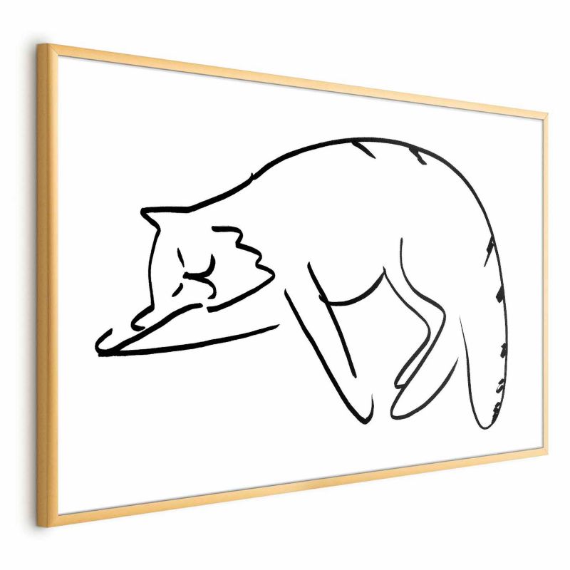 Plakat Artgeist Kocie sny 30x21 cm z ramą złotą 1 szt