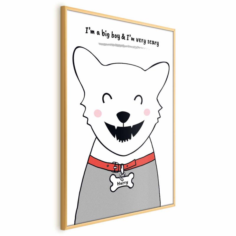 Plakat Artgeist Piesek Harry 21x30 cm z ramą złotą 1 szt