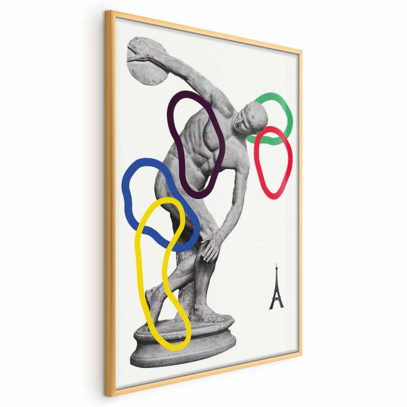Plakat Artgeist Rzut dyskiem 60x90 cm z ramą złotą 1 szt