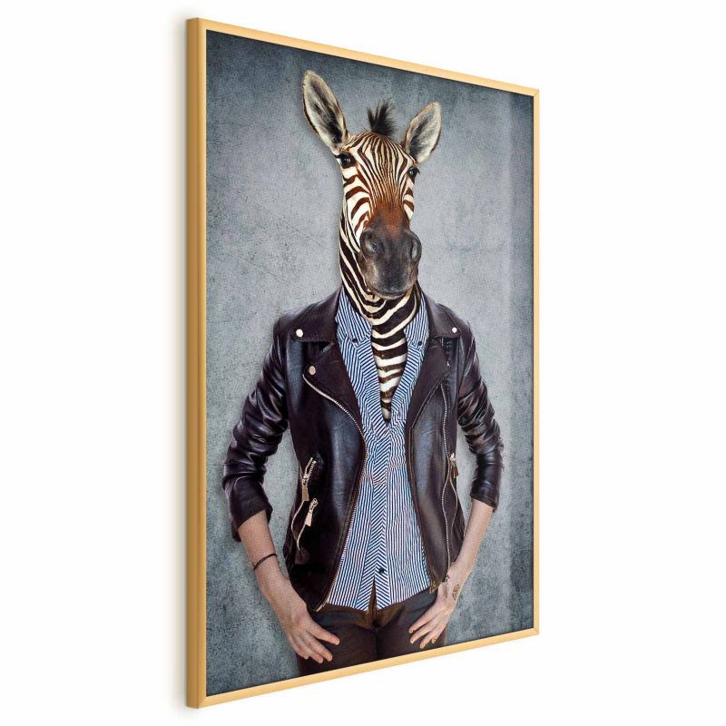 Plakat Artgeist Zebra Ewa 29,7x42 cm z ramą złotą 1 szt