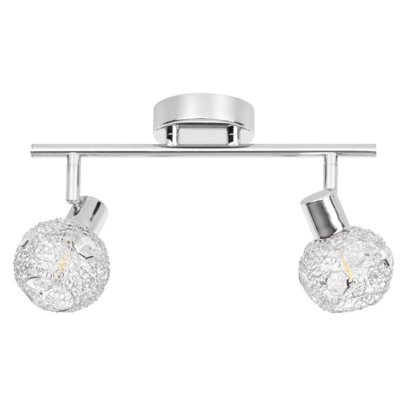 Lampa Sufitowa SPOT Light 2xG9 Max.28W Połączenie Chromu z Transparentnymi Kryształkami, Polski Producent, 1 szt.