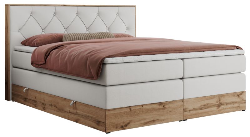 Łóżko kontynentalne MKS Meble VENETO KING 180x200 H3 biały ekoskóra 1szt.