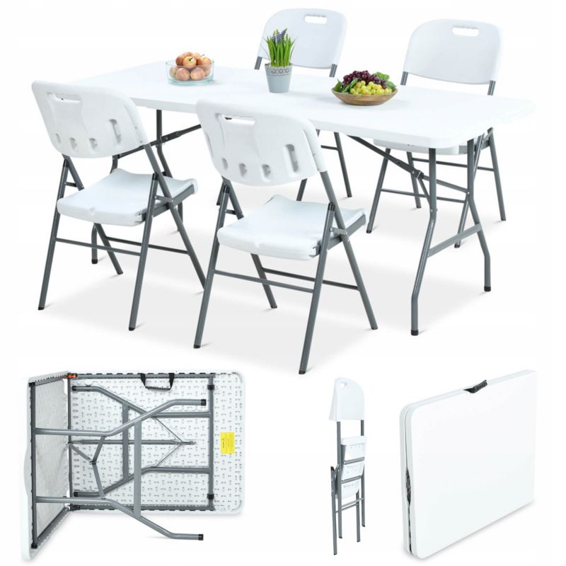 Zestaw Cateringowy Focus Garden Biesiadny Bankietowy Stół 180 cm 4x Krzesła 1 szt