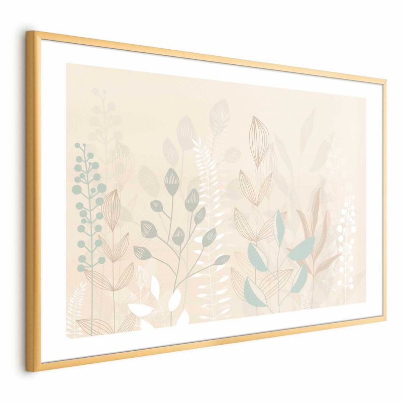 Plakat Artgeist Pastelowa polana 42x29,7 cm z ramą złotą 1 szt
