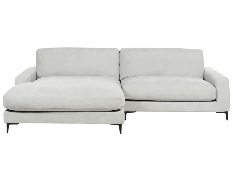 Sofa narożna prawostronna Maloy Jasnoszary Tkanina szenilowa Prawostronny 1 szt.