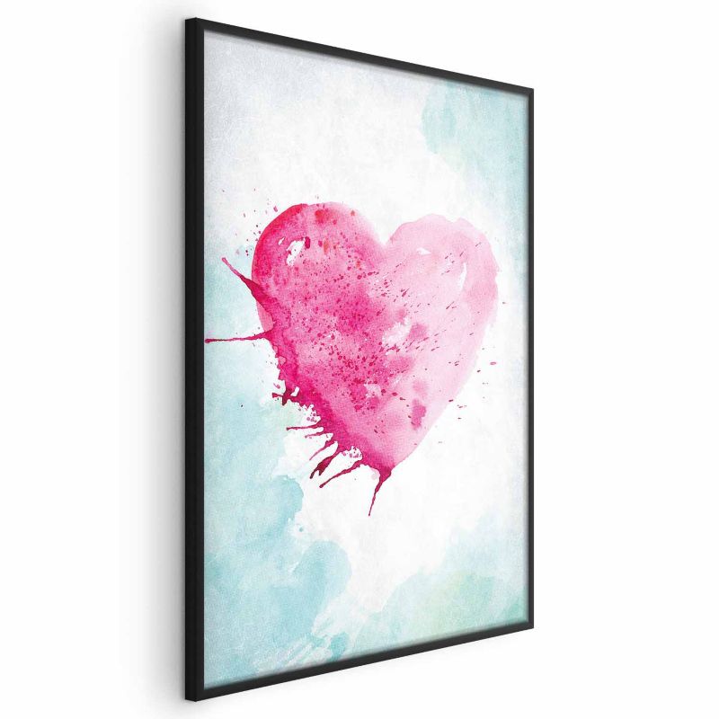 Plakat Artgeist Akwarelowe serce 29,7x42 cm z ramą czarną 1 szt