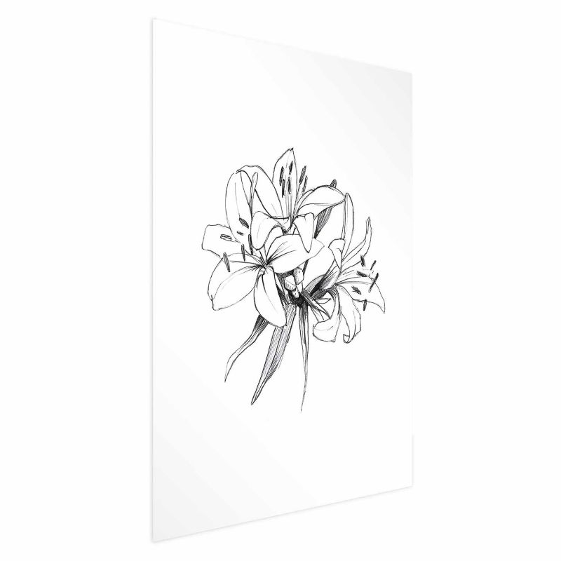 Plakat Artgeist Rysowane kwiaty 40x60 cm bez ramy 1 szt