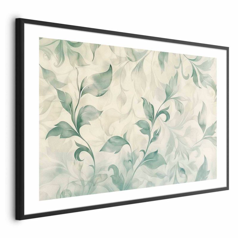 Plakat Artgeist Akwarelowe listki 60x40 cm z ramą czarną 1 szt