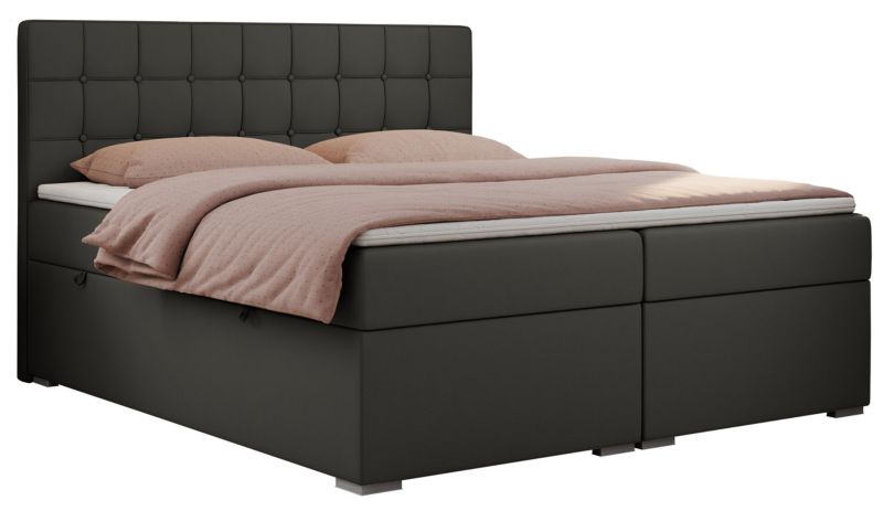 Łóżko kontynentalne MKS Meble CARMEN 140x200 H4 ciemnoszary ekoskóra 1szt.