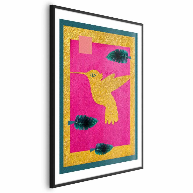 Plakat Artgeist Złoty koliber 60x90 cm z ramą czarną 1 szt