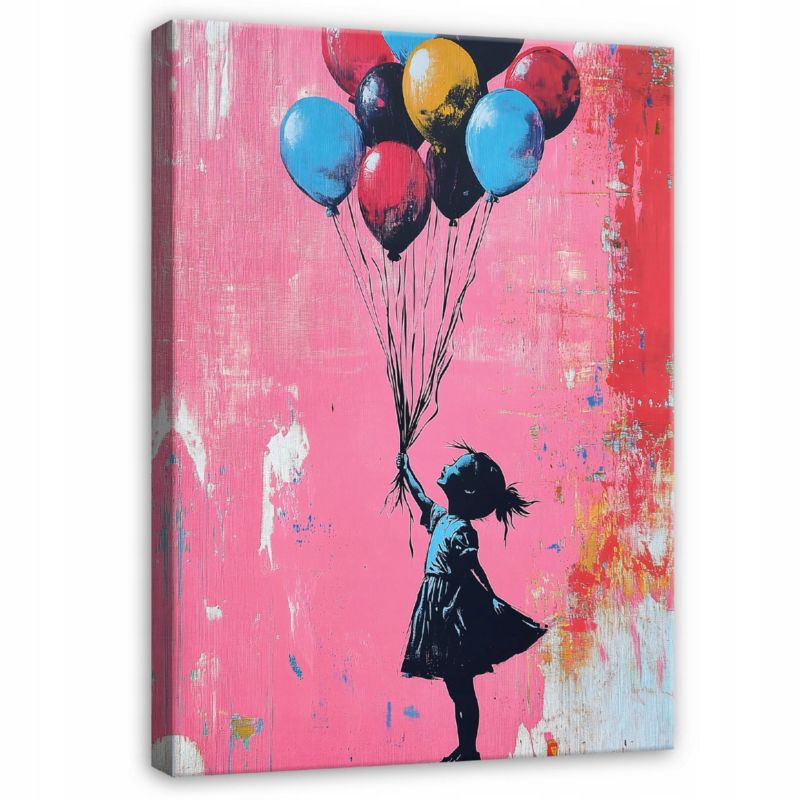 Obraz Canvas WALLARENA 120x80 cm Dekoracja Ścienna Do Sypialni Salonu Kuchni Nowoczesny Banksy 1 szt.