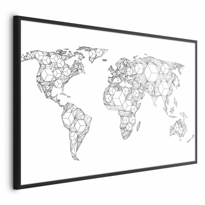 Plakat Artgeist Geometryczna mapa 90x60 cm z ramą czarną 1 szt