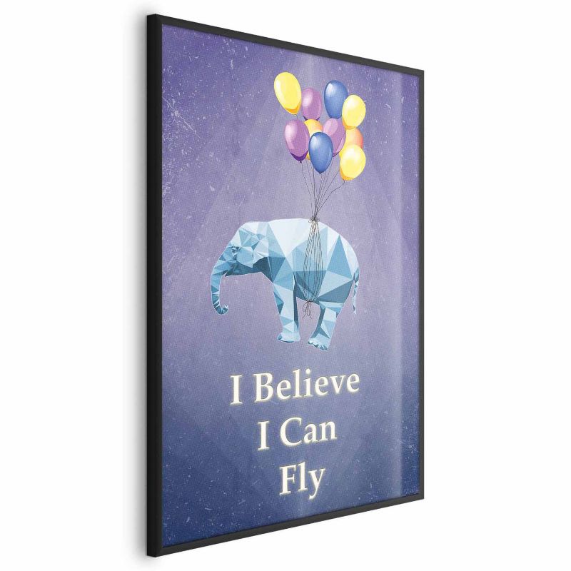 Plakat Artgeist Latający słoń 60x90 cm z ramą czarną 1 szt