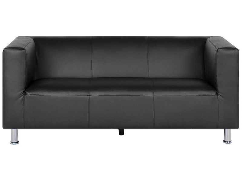 Sofa 3-osobowa ekoskóra czarna Floro 1 szt.