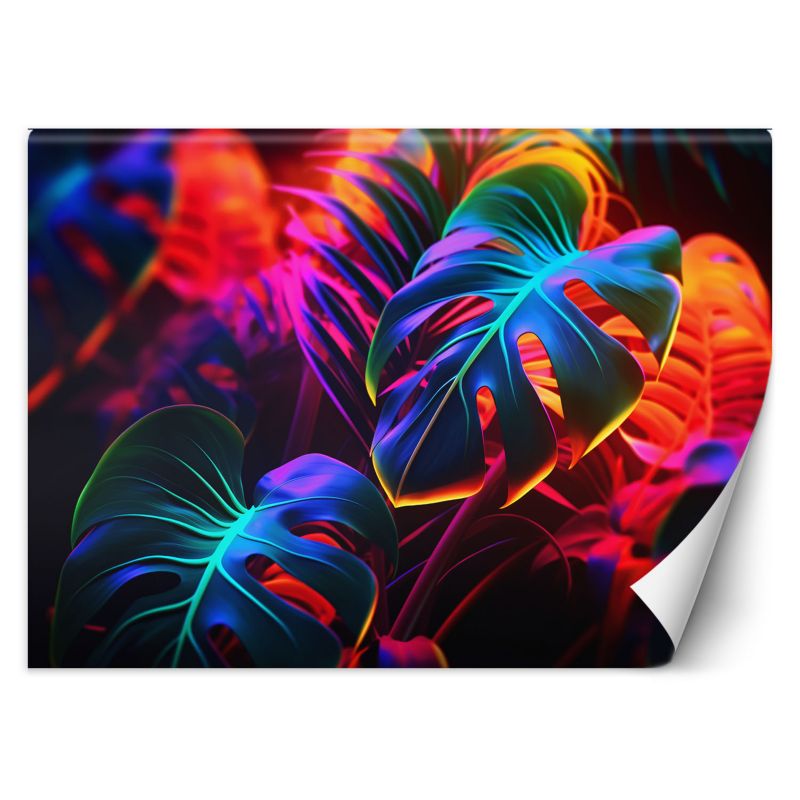 Fototapeta Feeby Liście monstera w neonowych barwach 350x245 1 szt