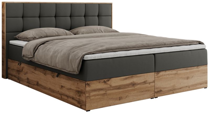 Łóżko kontynentalne MKS Meble ALBERO 1 120x200 H4 Szary ecoskóra 1szt.