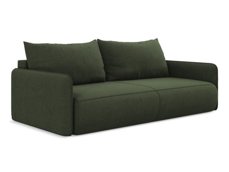 Kanapa 3-osobowa z funkcją spania Makamii Nanea z tkaniny strukturalnej 216x105 cm oliwkowy 1 szt.