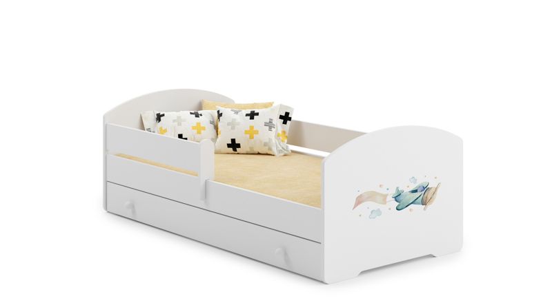 Łożko dziecięce Kobi LUK z szufladą i barierką 160x80 Kobi Samolot 1 szt.