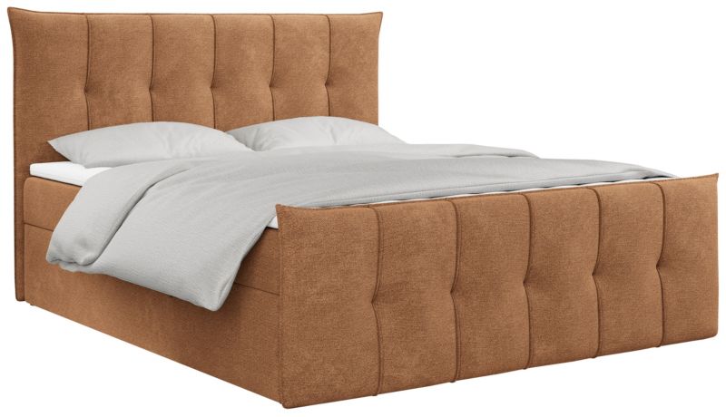 Łóżko kontynentalne MKS Meble PREMIUM 11 200x200 H3 Pomarańczowy struktura 1szt.
