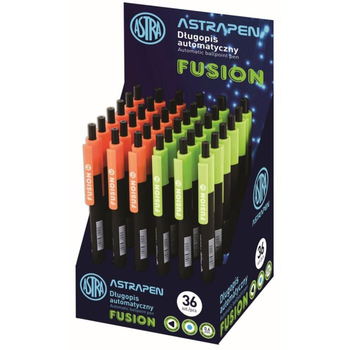 Długopis automatyczny trójkątny Fusion 0.6 mm Astra Pen, display 36 sz