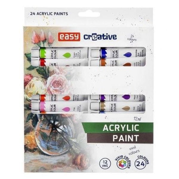 Easy Farby akrylowe 24 kolory tubki 12ml