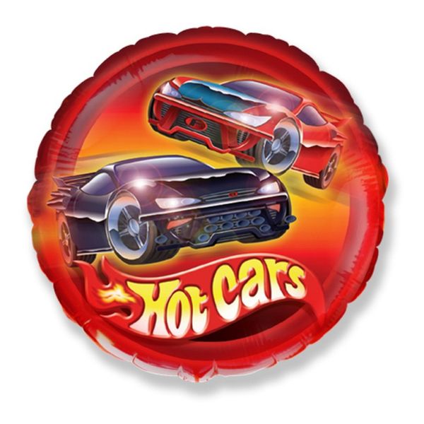 Balon foliowy 18" FX - "Samochody Hot Cars" (okrągły), pakowany