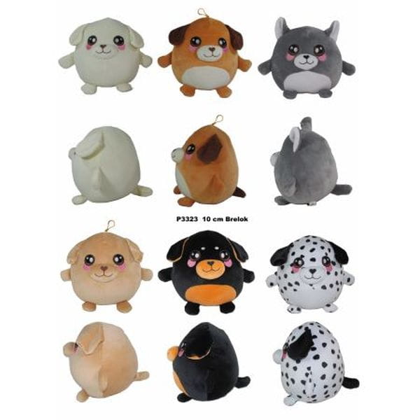 PIES BRELOK pluszowy 6 wzorów mix 10CM 169280