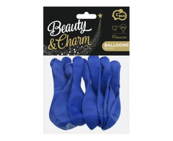 Balony Beauty&Charm, pastelowe granatowe 12"/ 10 szt.