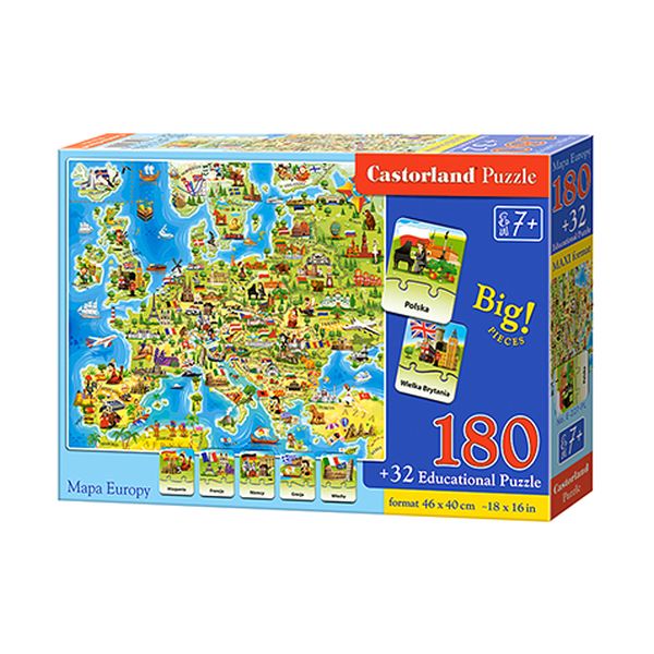 Castorland Puzzle 180 el. Mapa Europy @